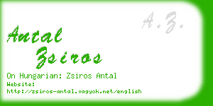 antal zsiros business card